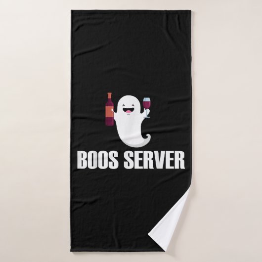 Cute Boos Server Bartender Waitress Halloween Badhanddoek (Badhanddoek)