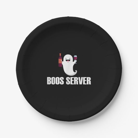 Cute Boos Server Bartender Waitress Halloween Papieren Bordje (Voorkant)