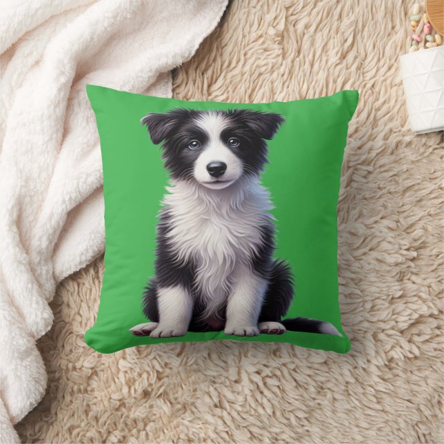 Cute Border Collie Puppy Kussen (Deken)
