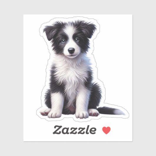 Cute Border Collie Puppy Sticker (Vel)