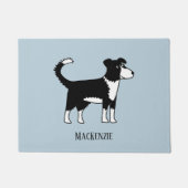 Cute Border Collie Sheepdog Blue Deurmat (Voorkant)