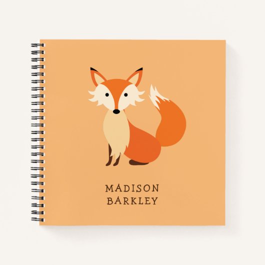 Cute bosdier van Fox Kid Notitieboek (Voorkant)