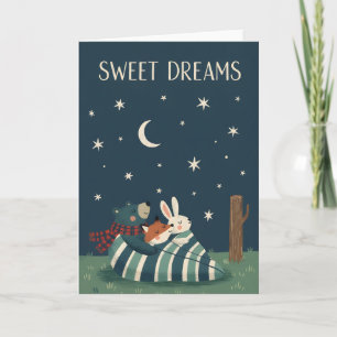 Cute Bosdier Zoete Dromen Cozy SlaapTijd Kaart
