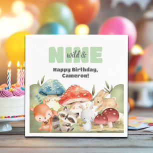 Cute bosdieren 9e verjaardagsfeestje servet