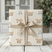 Cute bosdieren baby shower cadeaupapier