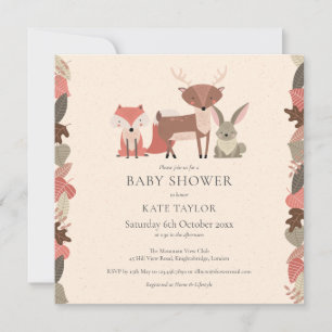 Cute Bosdieren Baby Shower Strooigoed Kaart