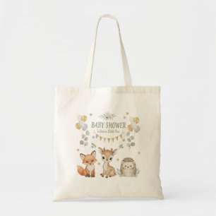 Cute Bosdieren Baby Shower Vos, Hert Tote Bag