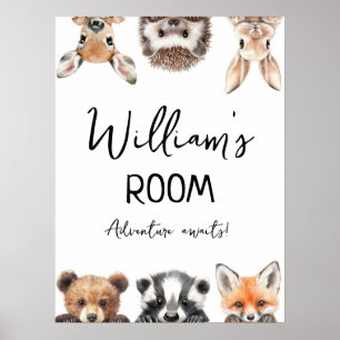 Cute bosdieren babykamer poster