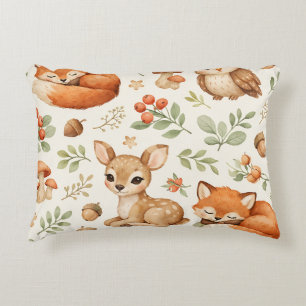 Cute bosdieren en bessen patroon accent kussen