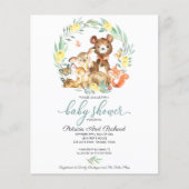 Cute bosdieren groene baby shower (Voorkant)