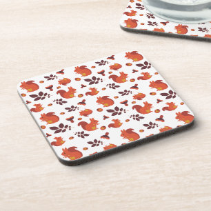 Cute Bosgronds Eekhoorn Herfst Patroon Bier Onderzetter