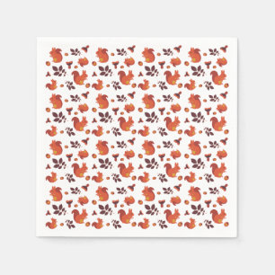 Cute Bosgronds Eekhoorn Herfst Patroon Servet