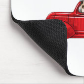 Cute boston-doodsbannen rijden met een rode vracht muismat (Hoek)