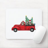 Cute boston-doodsbannen rijden met een rode vracht muismat (Met muis)