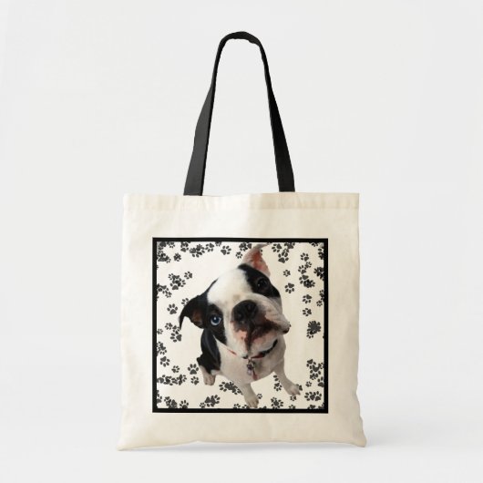 Cute boston shiitische hond herbruikbare kruidzak tote bag (Voorkant)