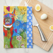 Cute Boston Terrier 1/2 Serviette de cuisine pliée (Quart Plié)