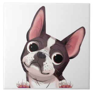 Cute Boston Terrier Ceramic Tile Tegeltje