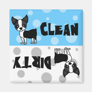 Cute Boston Terrier Clean Dirty Dishwasher Magnet Magneet