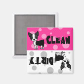 Cute Boston Terrier Clean Lave-vaisselle Magnet (Recto/Verso)