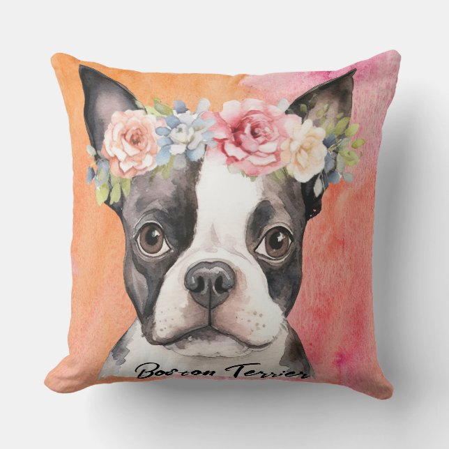 Cute Boston Terrier Dog Kussen (Voorkant)