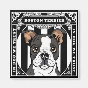 Cute Boston Terrier Magnet Square Magneet