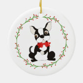 Cute Boston Terrier Ornament voor Kerstmis (Achterkant)
