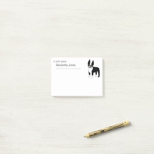 Cute Boston Terrier Post-it® Notes (Op bureau)