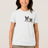 Cute Boston Terrier & Pug Dog pocket size Tri-Blend Shirt (Voorkant)