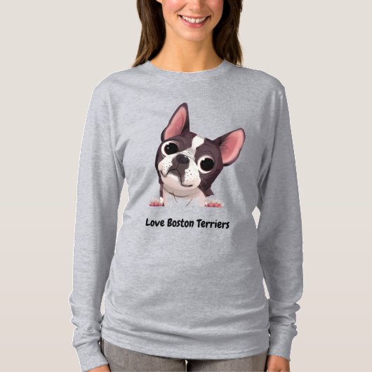 Cute Boston Terrier  T-shirt (Voorkant)
