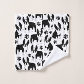 Cute Boston Terriers Black en White Bad Handdoek (Wasdoekje)