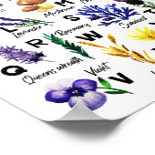 Cute Botanical Flowers Alphabet Baby Nursery Poster (Hoek)