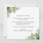 Cute Botanical Foliage We hebben New Home Moving Aankondiging (Achterkant)