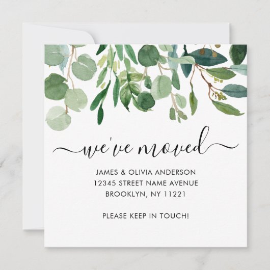 Cute Botanical Foliage We hebben New Home Moving Aankondiging (Voorkant)