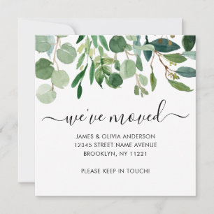 Cute Botanical Foliage We hebben New Home Moving Aankondiging