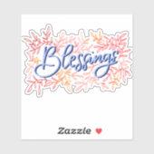 Cute botanical Hand Lettered Blessings word Sticker (Vel)