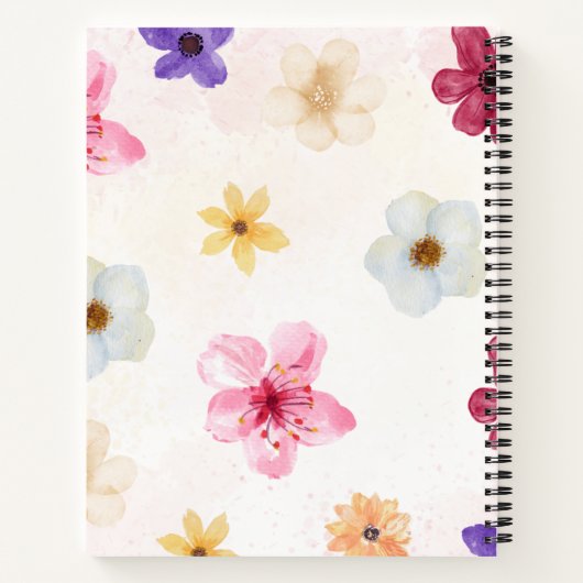 Cute Botanical Illustration with a Dreamy Floral Notitieboek (Achterkant)