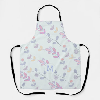 Cute Botanical Pastel Leaves Pattern Schort