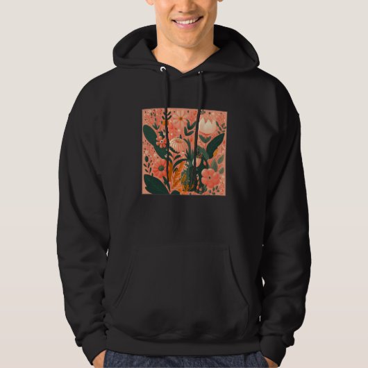 Cute Botanical Roses Illustration Gorgeous Flower  Hoodie (Voorkant)