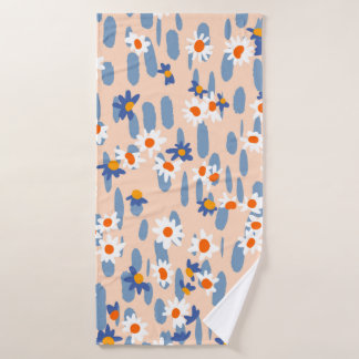 Cute botanische naadloze patronen. Kleine daisies  Badhanddoek