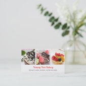 Cute boulangerie Carte de visite avec 4 photos (Debout devant)