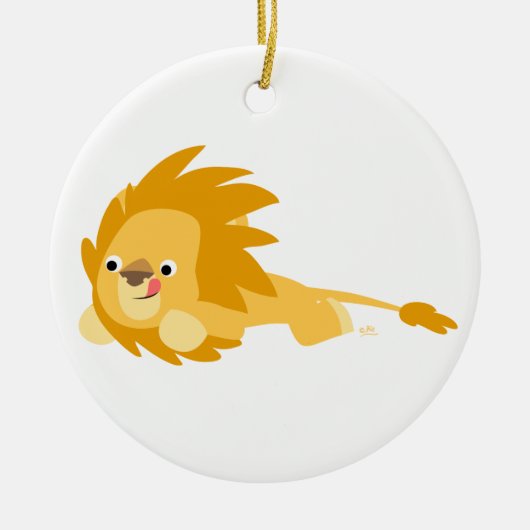 Cute Bouncy Cartoon Lion Ornament (Voorkant)