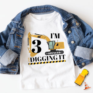 Cute Bouw Graaf Truck 3e Verjaardagsfeestje Kinder Shirts