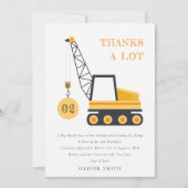 Cute Bouw Kraan Voertuig Verjaardag Elke Leeftijd Bedankkaart (Voorkant)