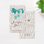Cute Bow Earring Carte d'affichage Zebra (Bureau)