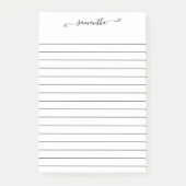 Cute Bow Signature Name Black Line White Post-it® Notes (Voorkant)