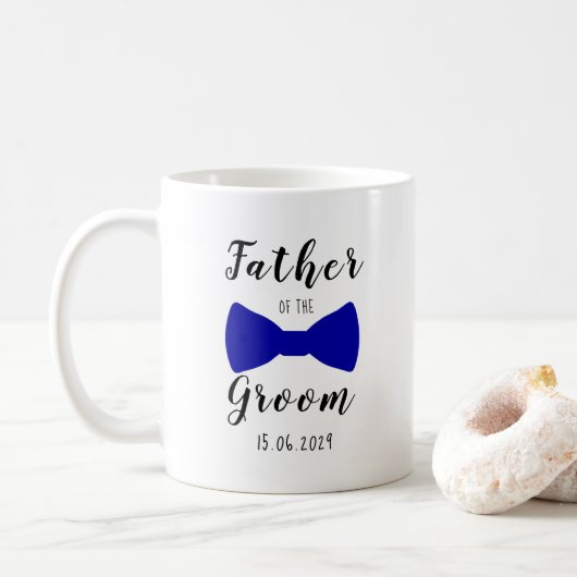 Cute Bow Stropdas Vader van de Groom Personalized Koffiemok (Met donut)