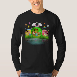 Cute Bowling Ball Egg & Bunny Ears Happy Easter Da T-shirt