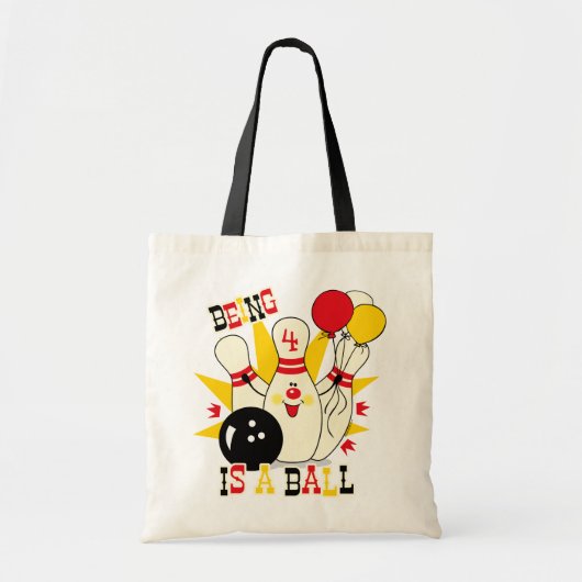 Cute Bowling Pin Birthday Canvas tas (Voorkant)