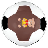 Cute Bowtie Teddy Bear Brown Soccer Ball (Tourné)