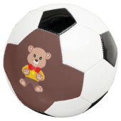 Cute Bowtie Teddy Bear Brown Soccer Ball (3/4)